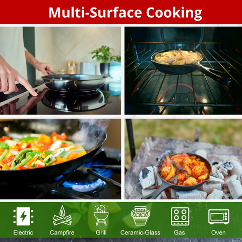 Premium Cast Iron Skillet Set (3-Pieces)