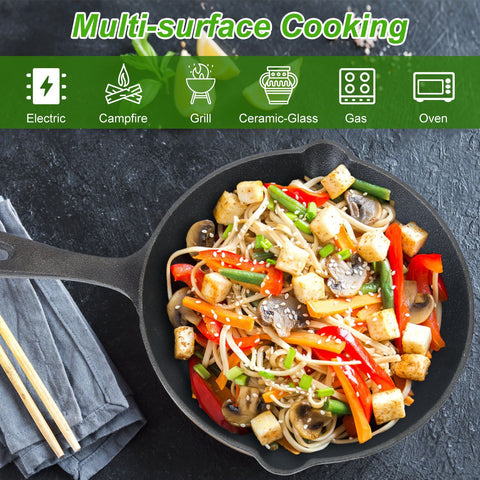 Premium Cast Iron Skillet Set (3-Pieces)